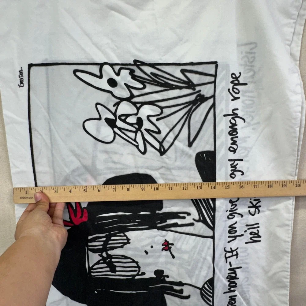 Utica Emerson Pillowcase Standard Set of 2 White Funny Pop Art Cartoon 90s Retro